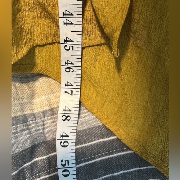 MontyQ,Lightweight Summer Maxi Tunic Asymmetrically Fitted,3/4 Sleeve in Saffron - Picture 13 of 13